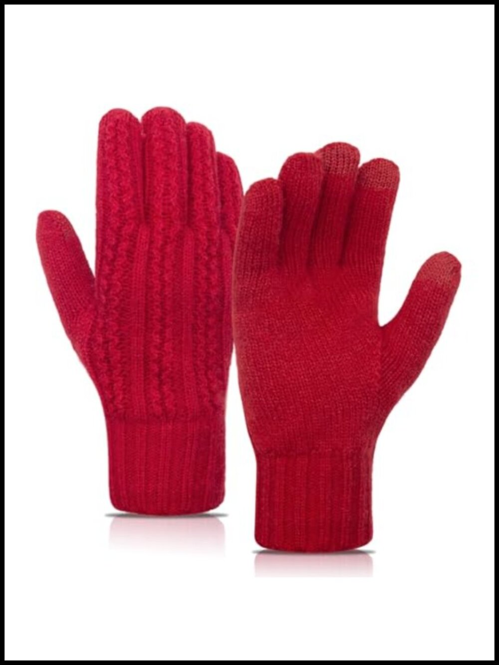 Touchscreen Knitted Winter Gloves Alpaca Fleece Lined Warm Driving Cycling